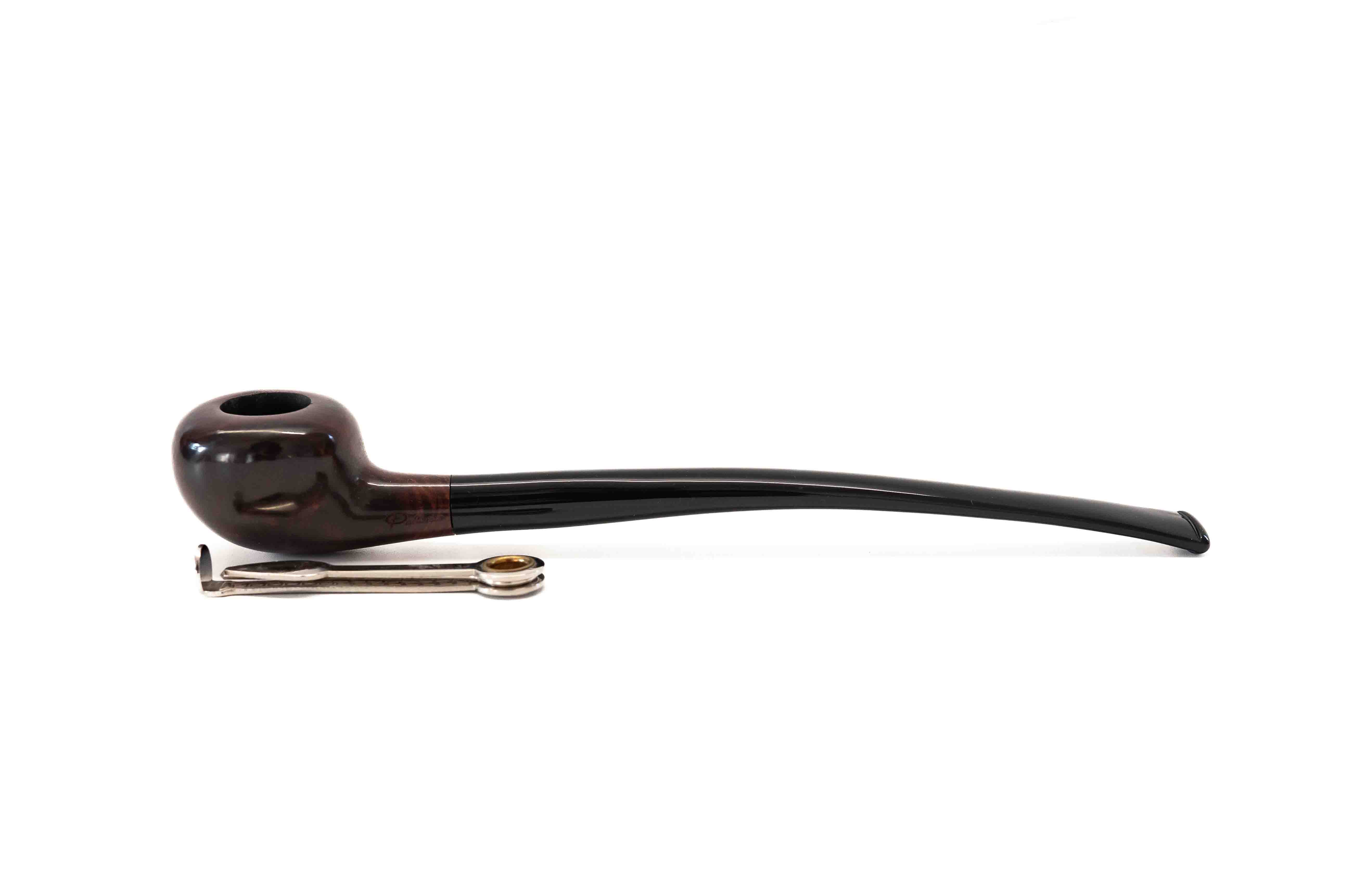 Padonio Churchwarden – olvasó pipa 9mm filteres, mahagóni-barna színű, enyhén hajlított szárral, tomato forma